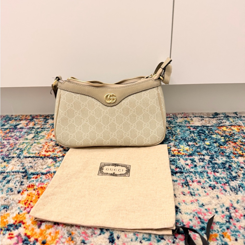 Gucci Beige Monogram Shoulder Bag